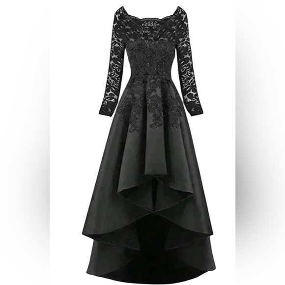 Unbranded Black Lace 3/4 Sleeve Plus Size Dresses for Women Size 8. - Picture 1 of 11